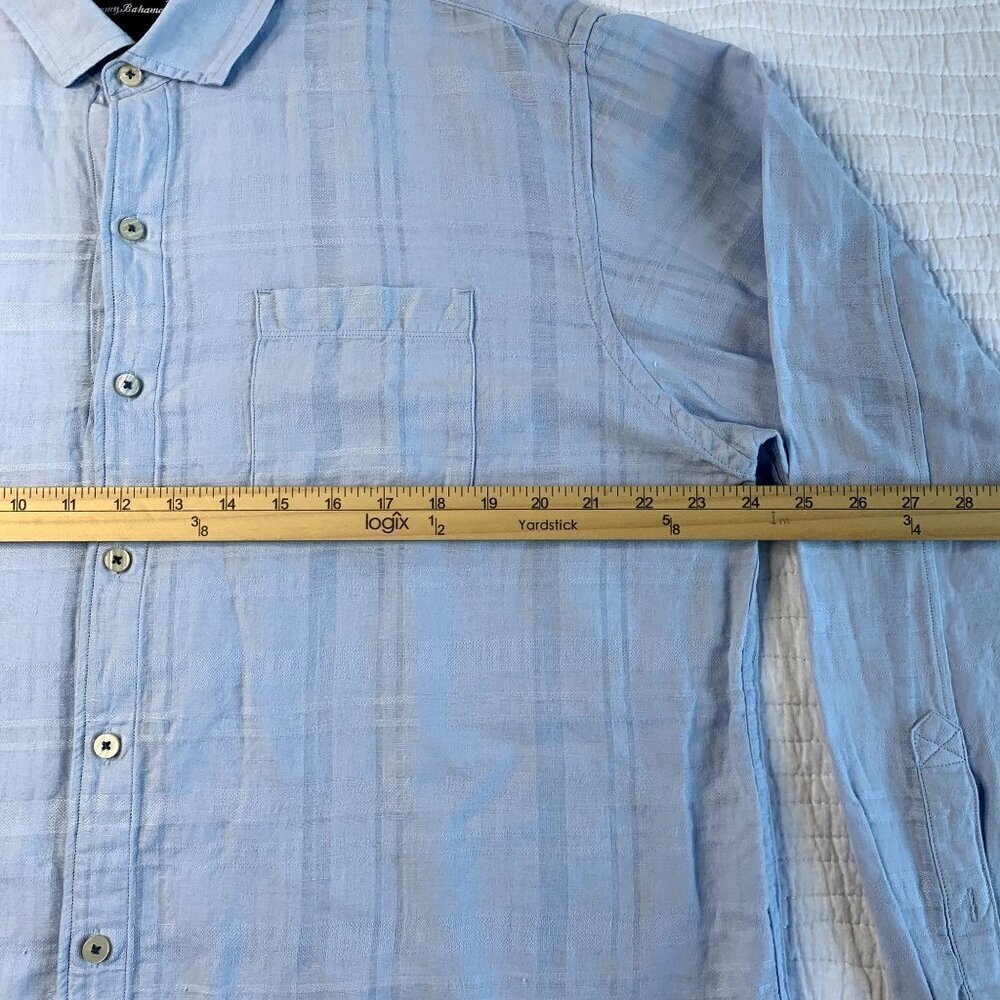 Tommy Bahama Linen Cotton Long Sleeve Button Down Dress Shirt Sz Xl Blue #0836 View 6
